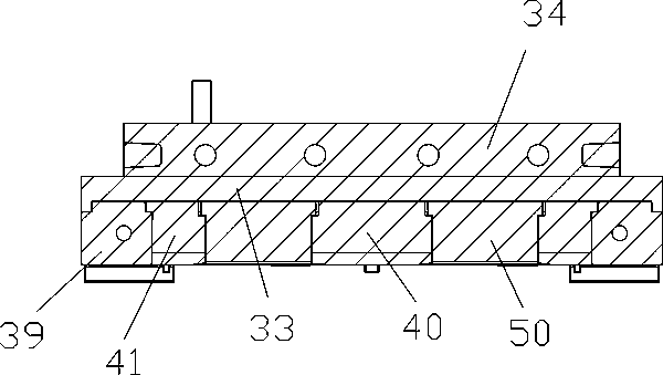 Upper mould casting head device of signal connector mould device