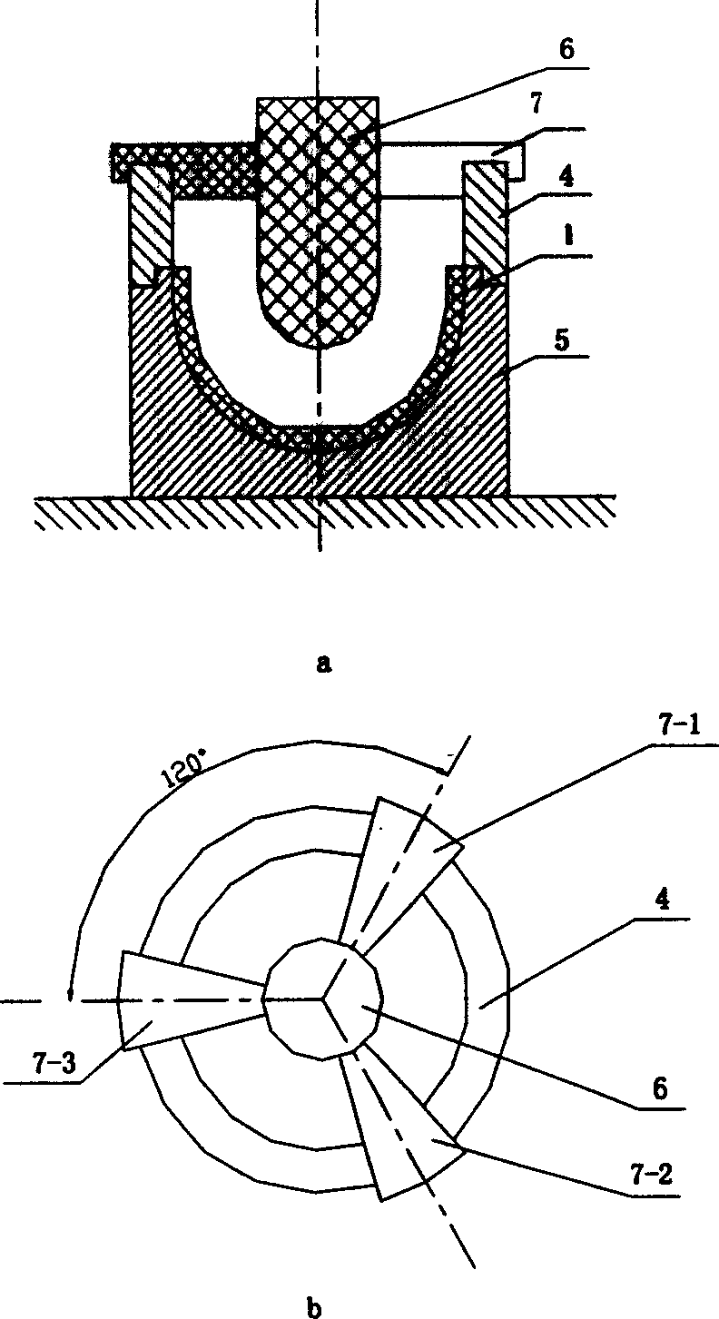 Die pressing and forming method for polytetrafluoroethylene thin wall crustose products flexible die