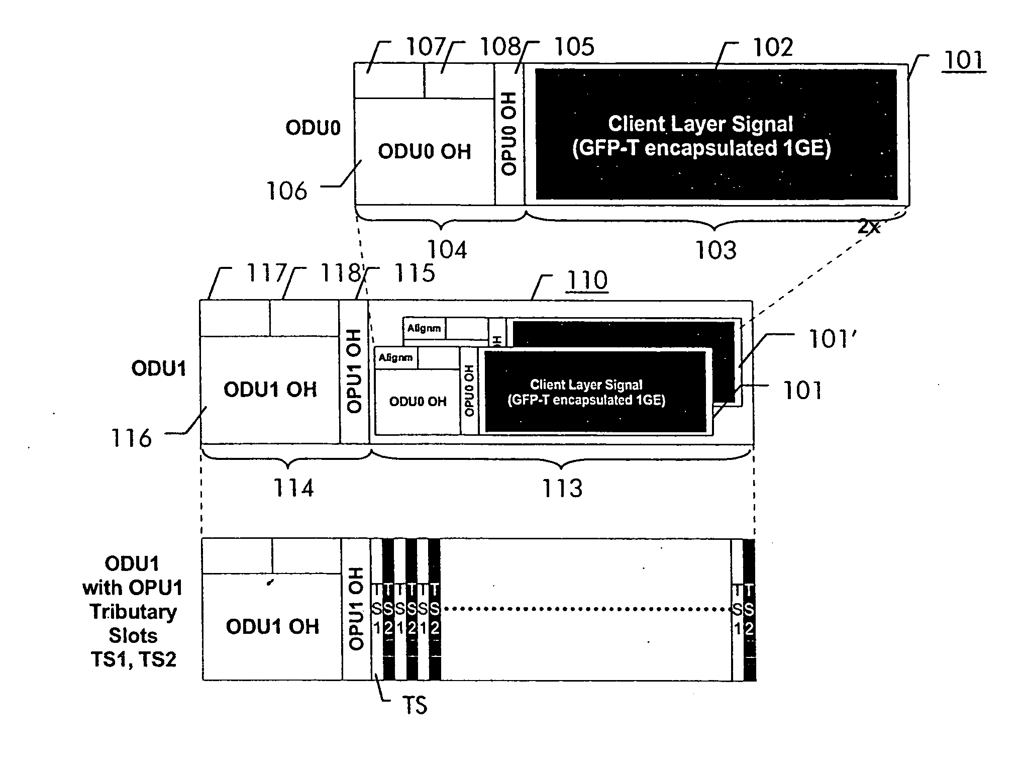 Method and apparatus for transporting a client layer signal over an optical transport network (OTN)