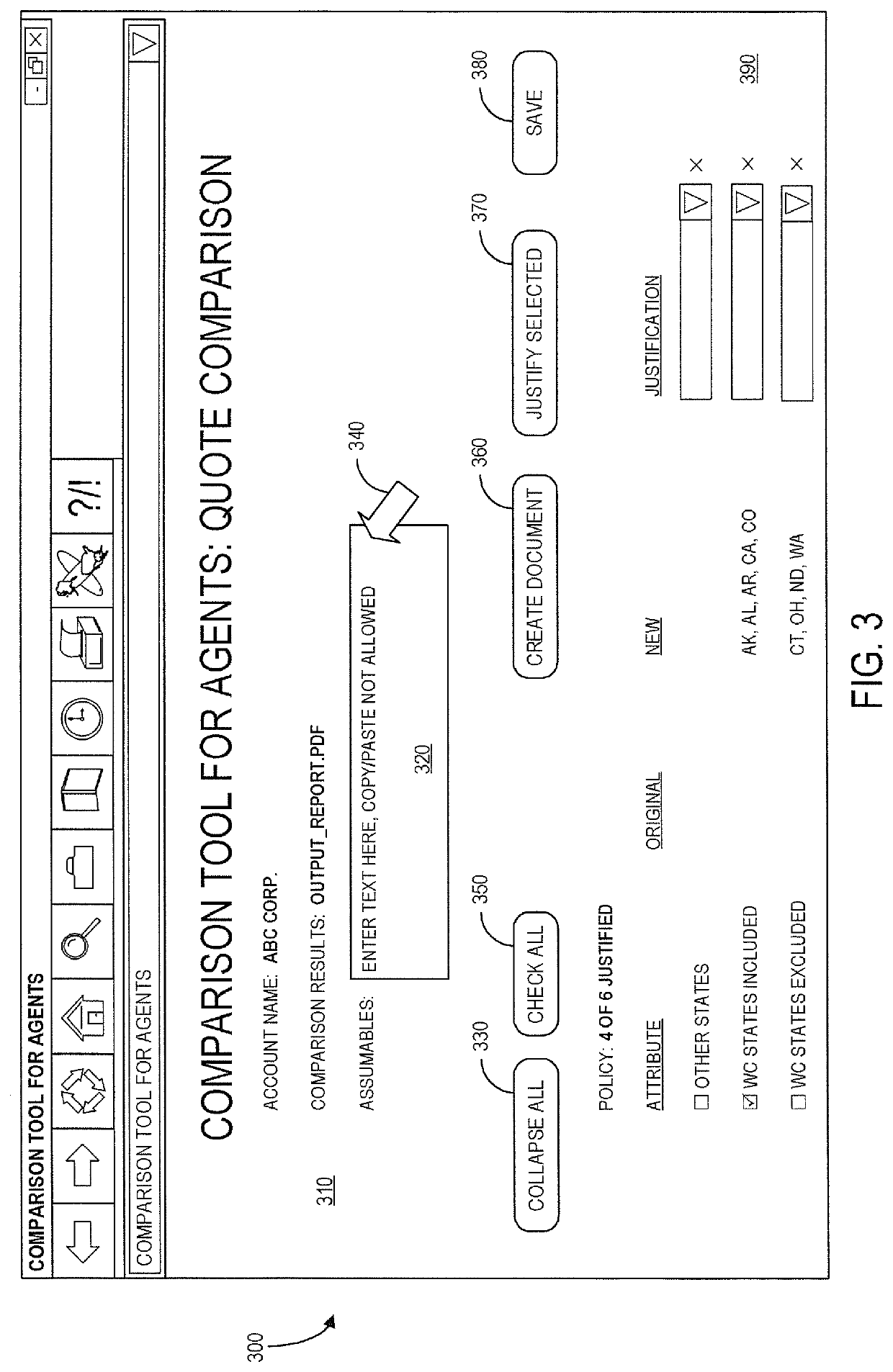 Comparison tool system and method