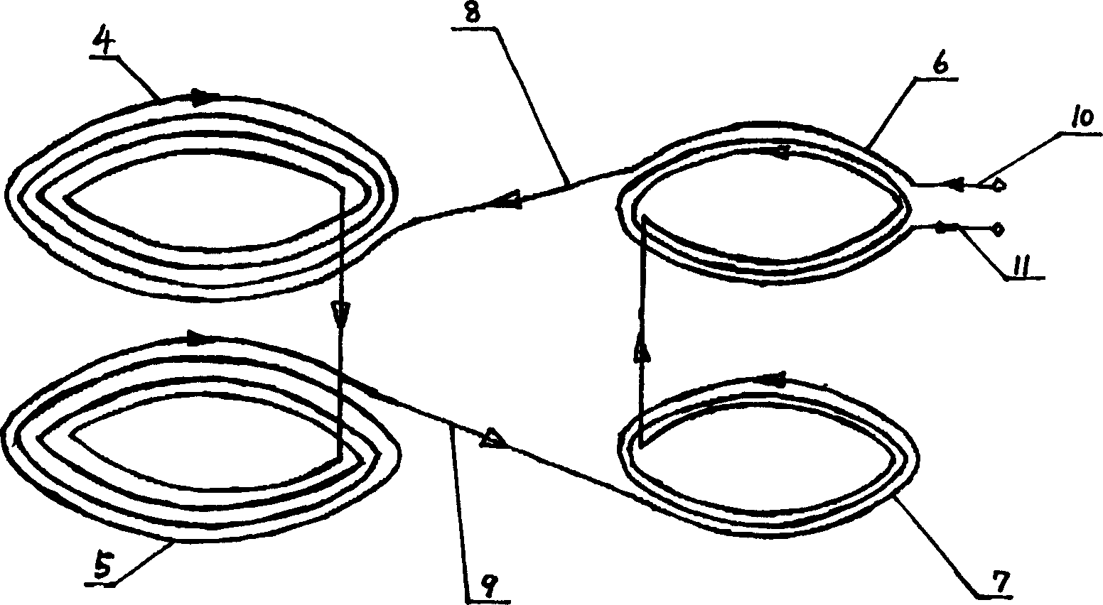 Moulding for special transformer double-spiral winding and winding method