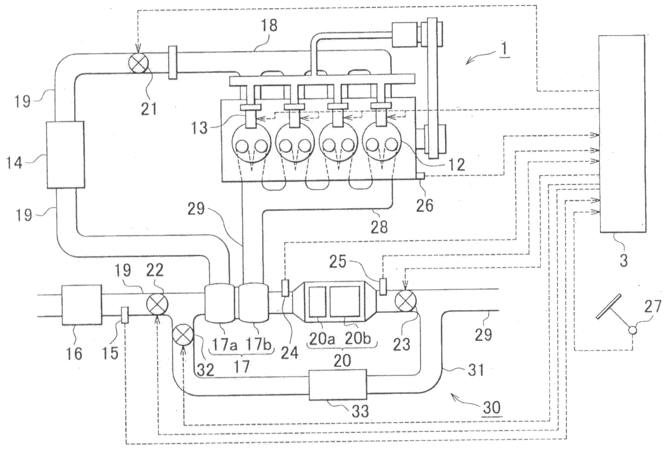 Internal combustion engine exhaust gas control system and control method of internal combustion engine exhaust gas control system