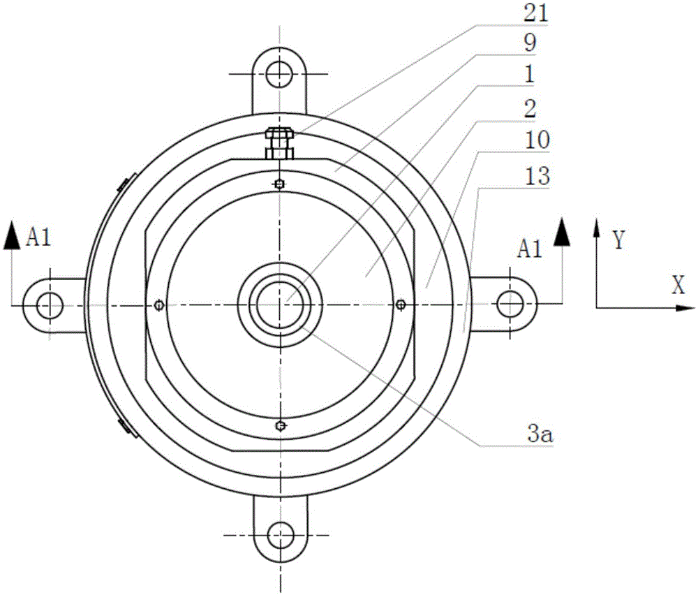 A three-dimensional vibration isolation device suitable for low frequency vibration