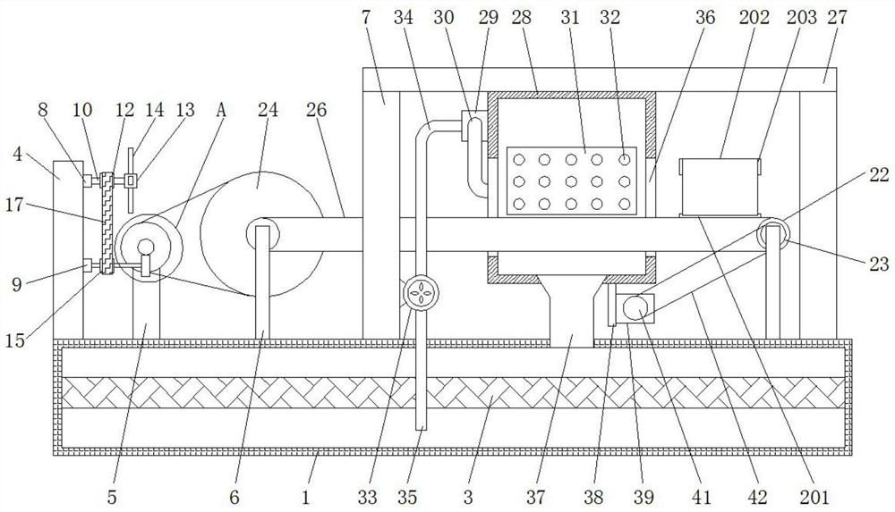 A device for double-sided cleaning and drying of boards before painting