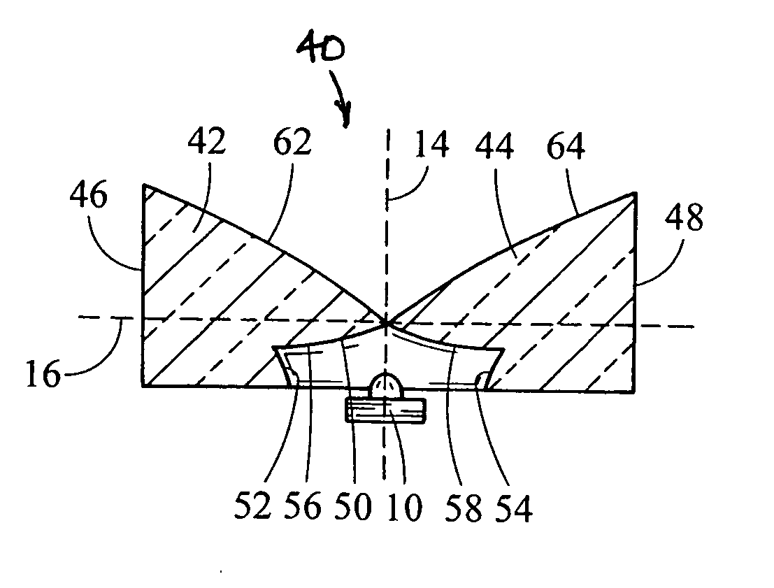 Side emitting near field lens