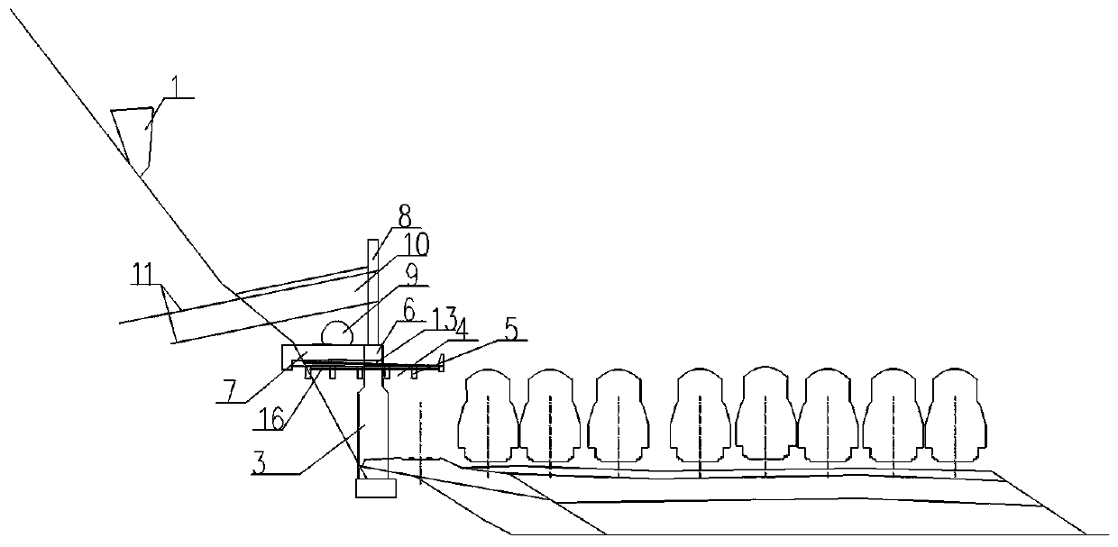 Dangerous falling rock protection combined stone falling wall structure and construction method thereof