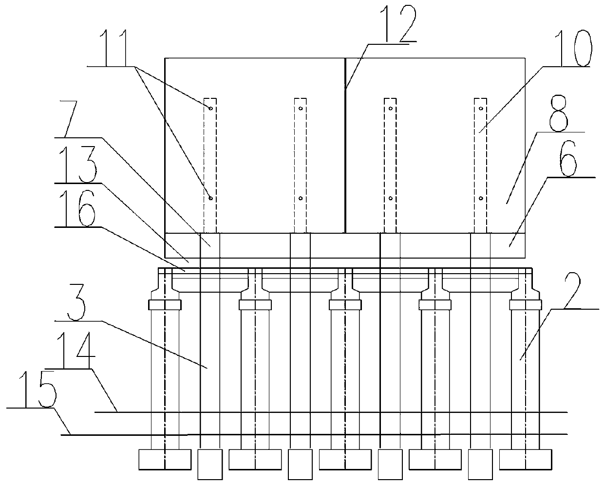 Dangerous falling rock protection combined stone falling wall structure and construction method thereof