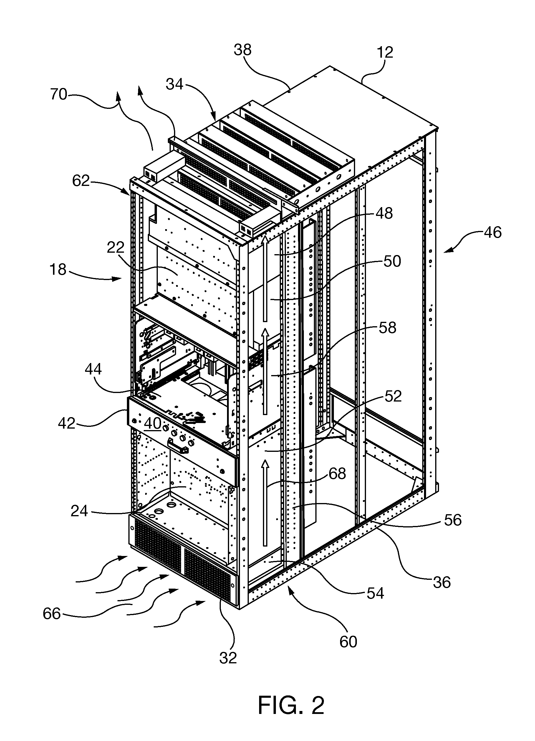 Modular draw out fan module with chimney design for cooling components in low voltage switchgear