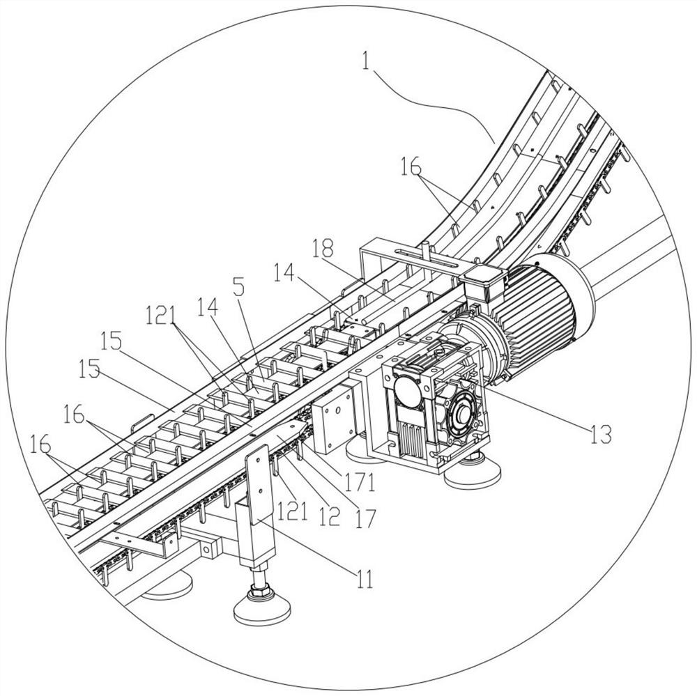 Material conveying device with material arranging function