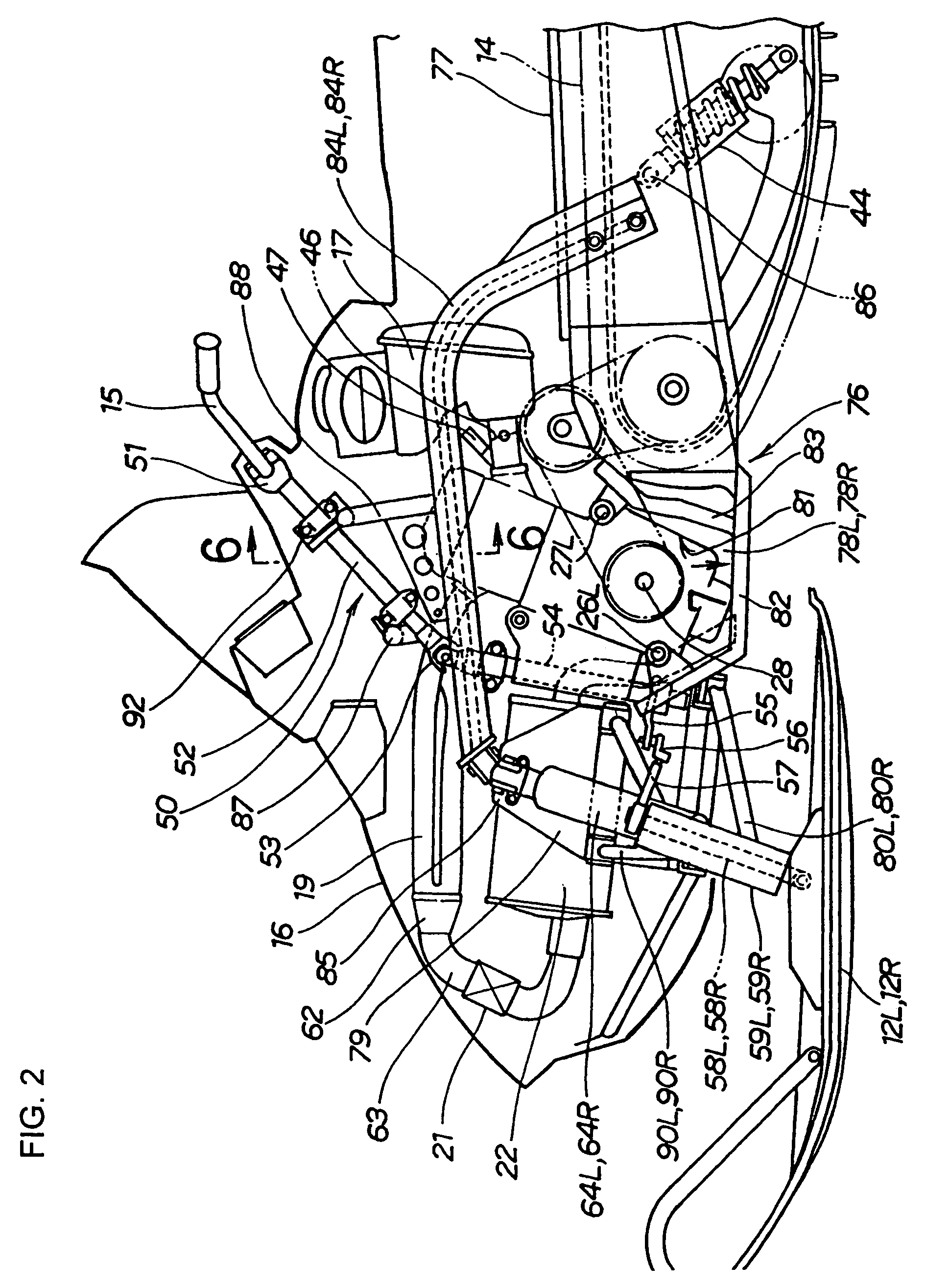 Snowmobile with improved component layout