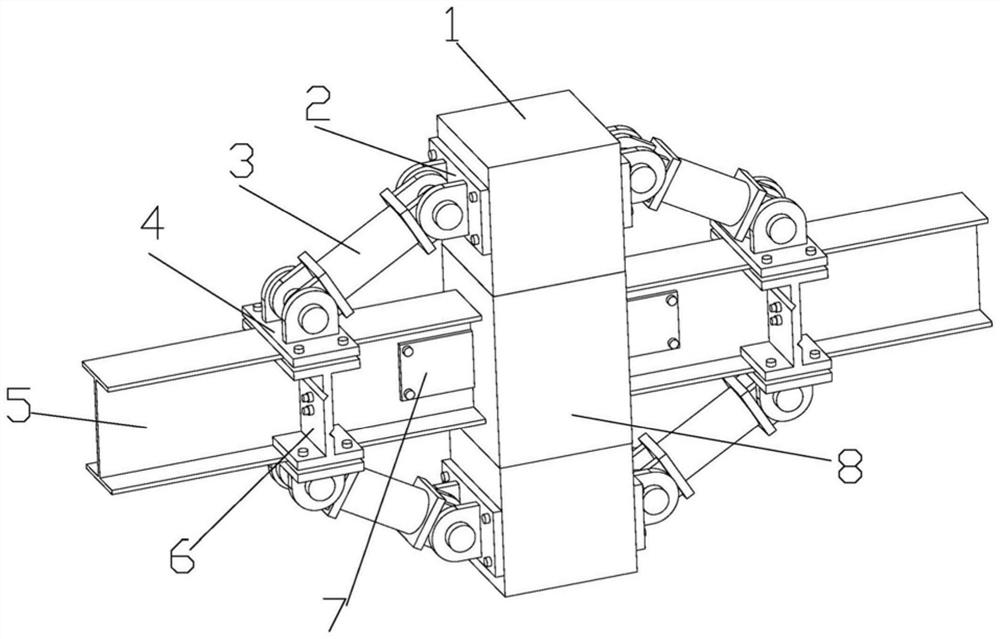 Detachable connecting rod connection and energy consumption friction type beam-column joint