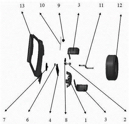 Automobile spare tire fixing device