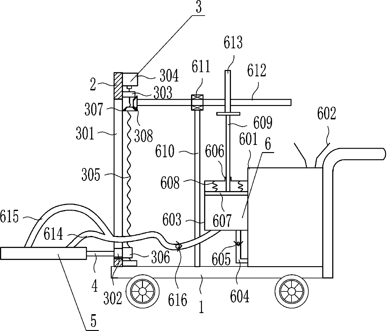 Fruit tree trunk coating machine for agricultural planting