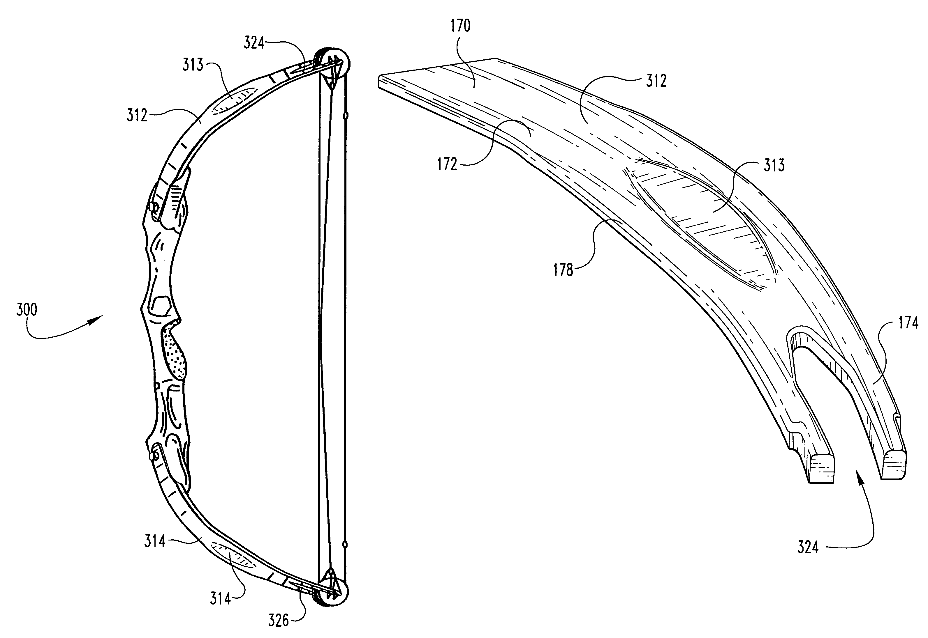 Method for manufacturing ribbed archery bow limb portions and the ribbed archery bow limb portions produced thereby