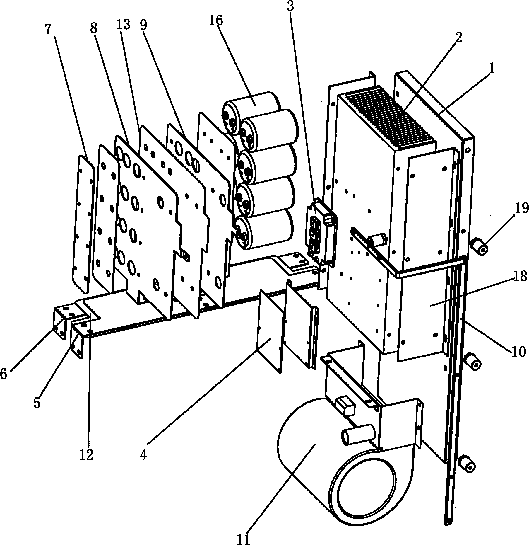 Inversion unit modularization structure device of photovoltaic inverter