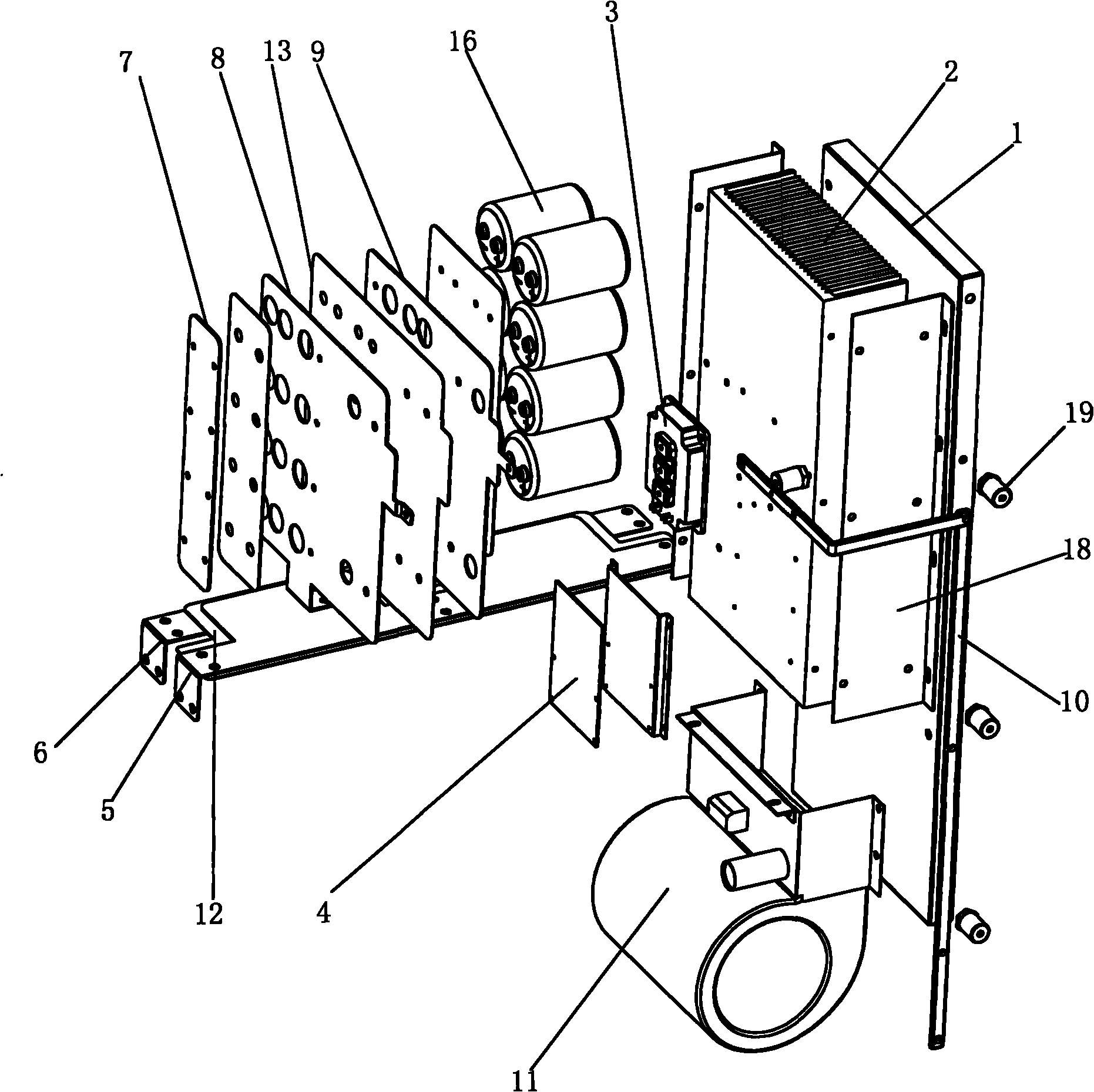 Inversion unit modularization structure device of photovoltaic inverter