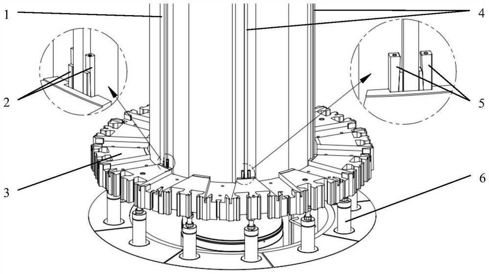 Technological method for mounting floating type rigid magnet yoke