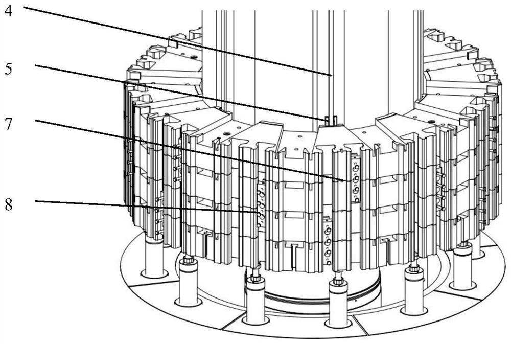 Technological method for mounting floating type rigid magnet yoke