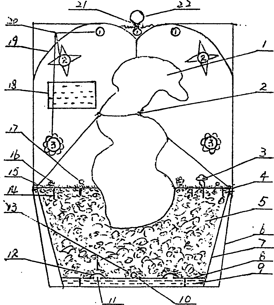 Production technology of sealed packed potted flowers and trees