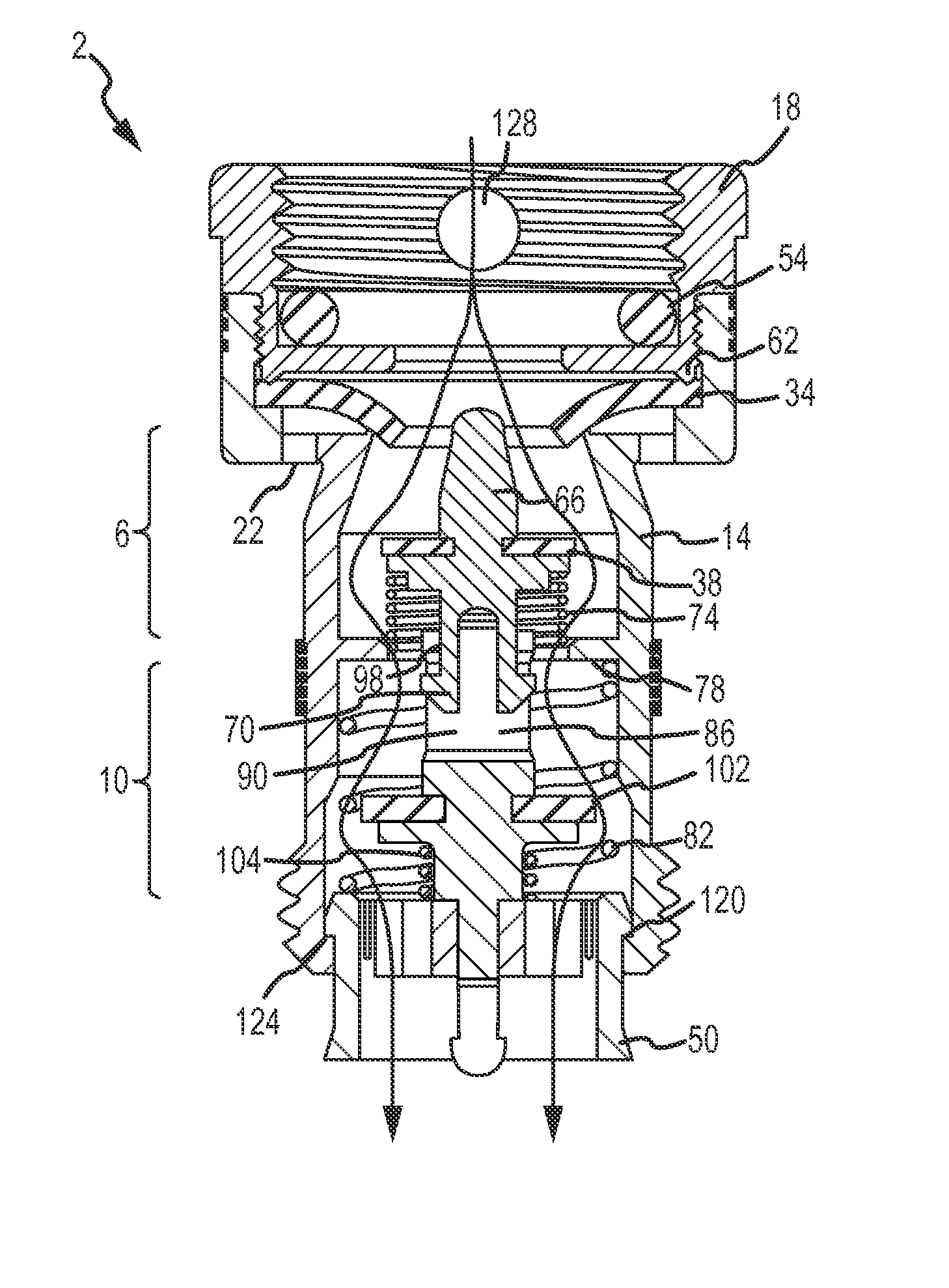 Double check back flow prevention device