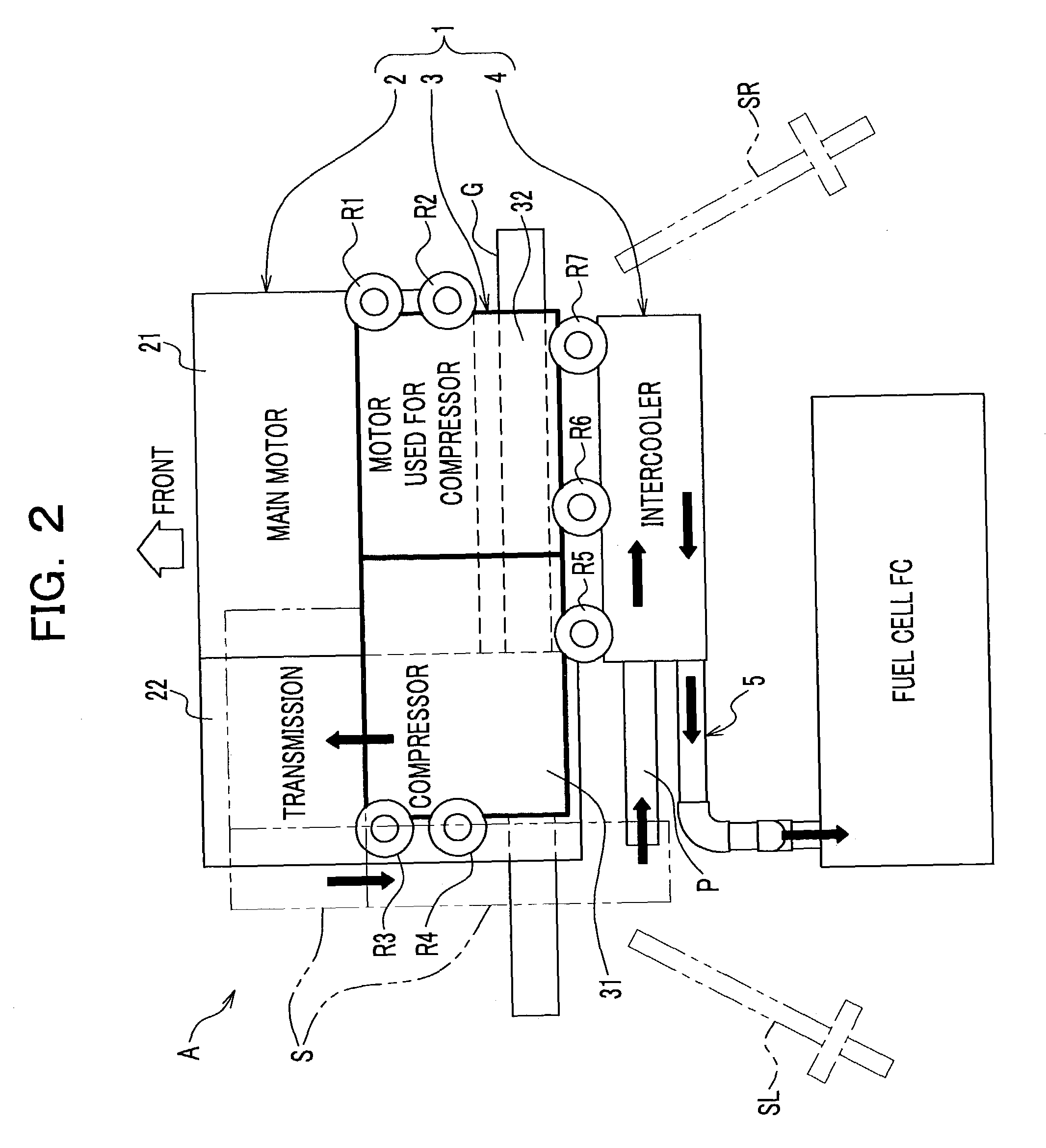 Fuel cell automobile capable of reducing vibration