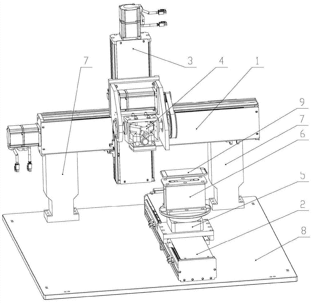 Five-axis automation device for CNC grinding and polishing of mobile phone shells