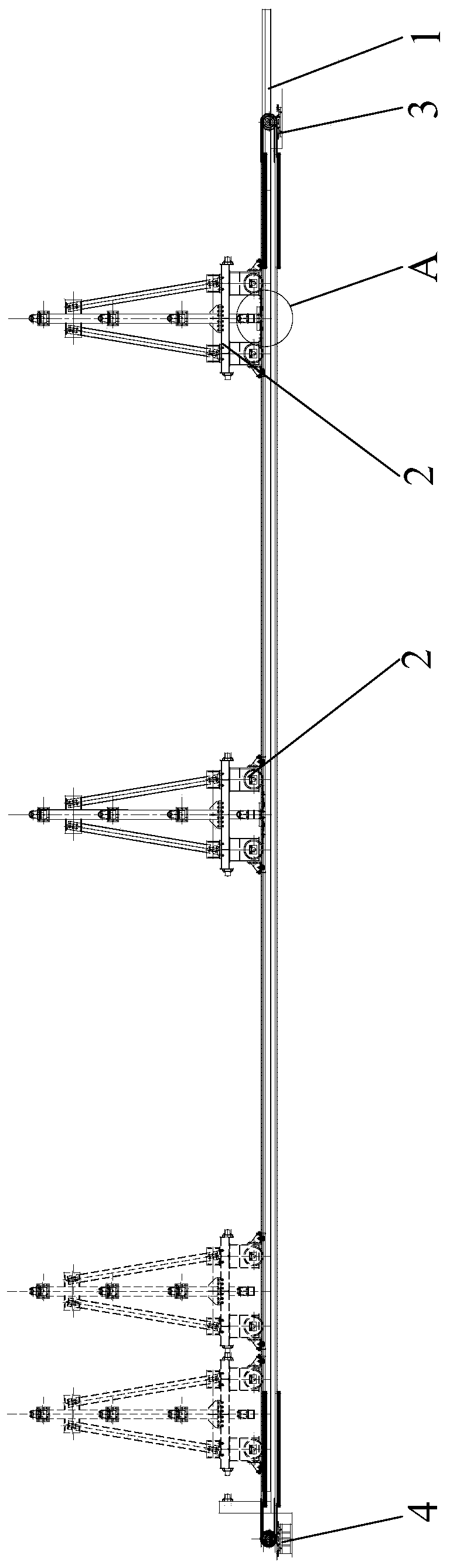 Conveying device of horizontal loop