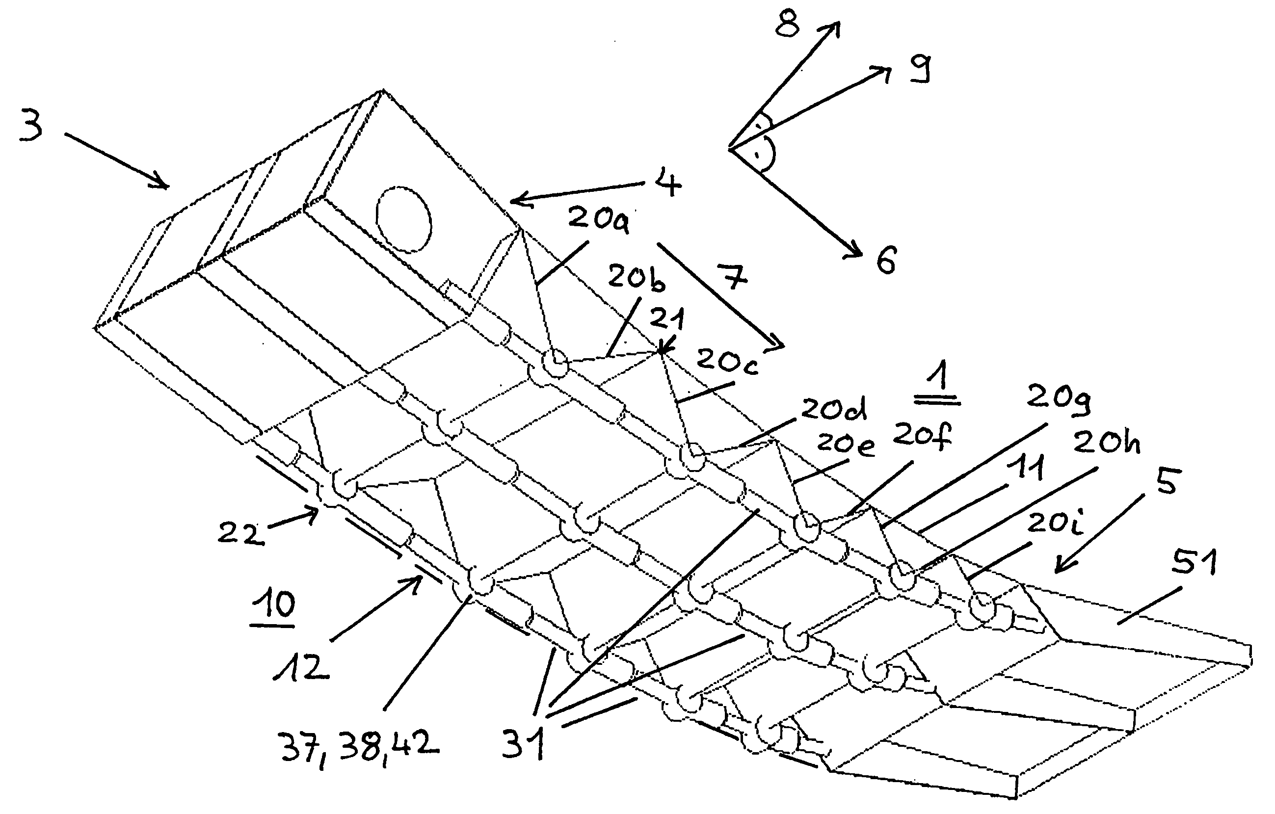 Wing, in particular airfoil of an aircraft, with a variable profile shape