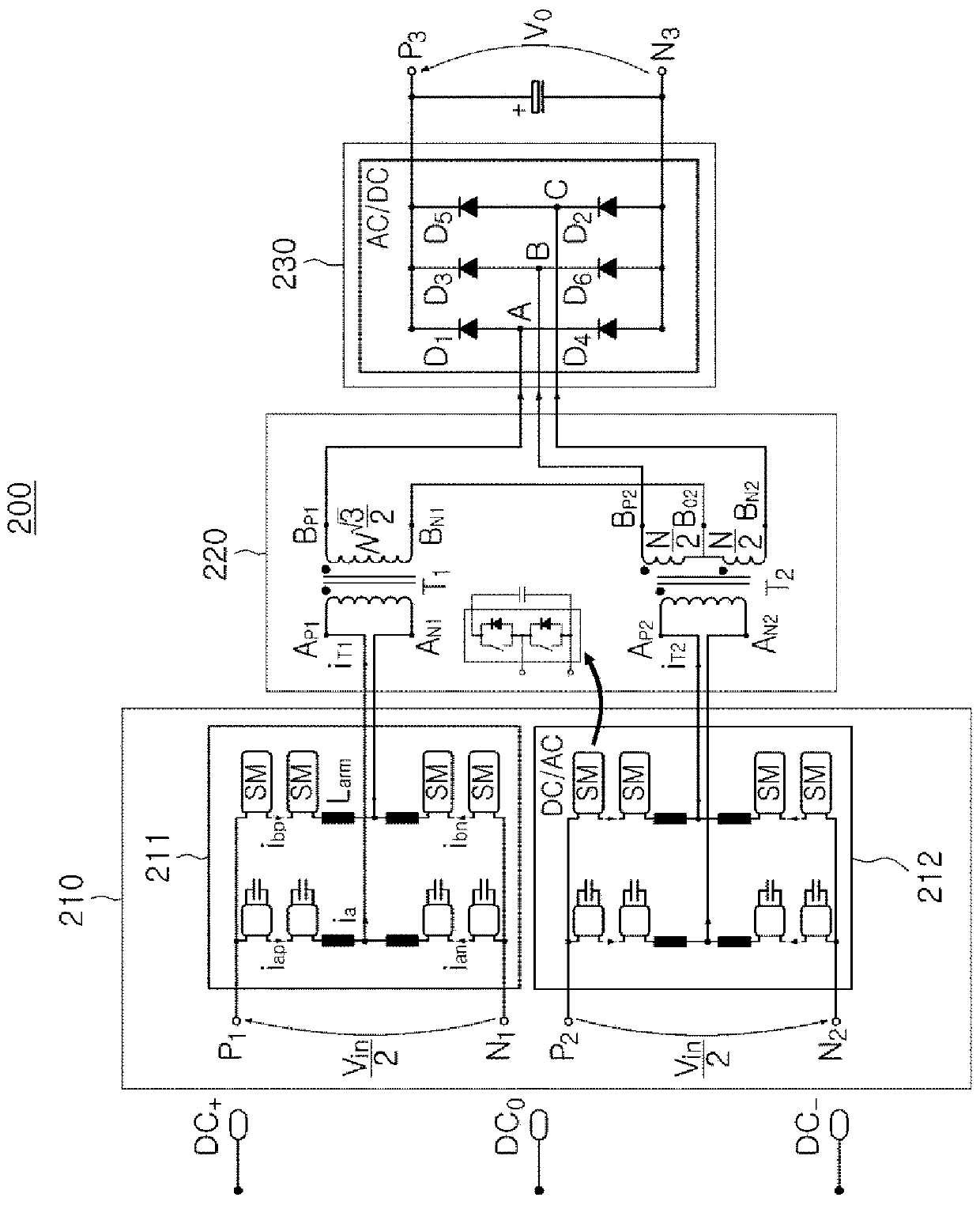 Power conversion apparatus having scott transformer