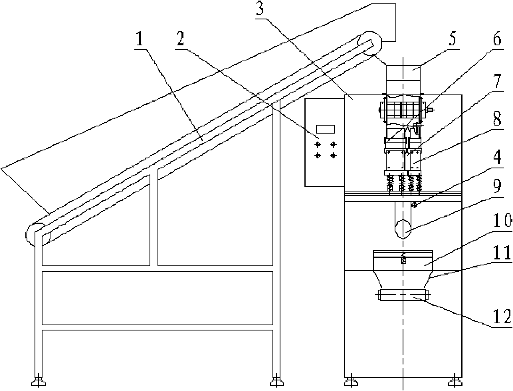 Semi-automatic packaging machine for irregular bulk foods