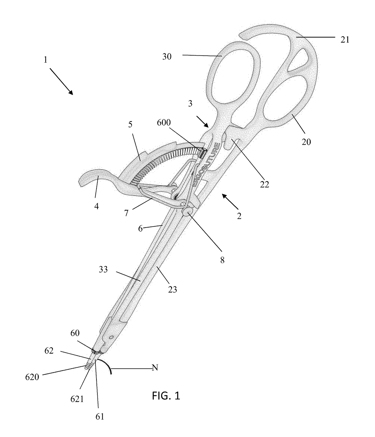 Rotational action needle driver