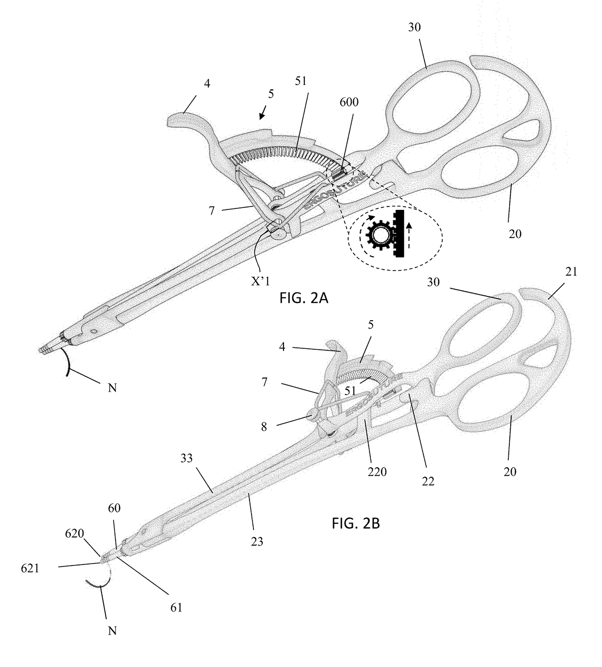 Rotational action needle driver