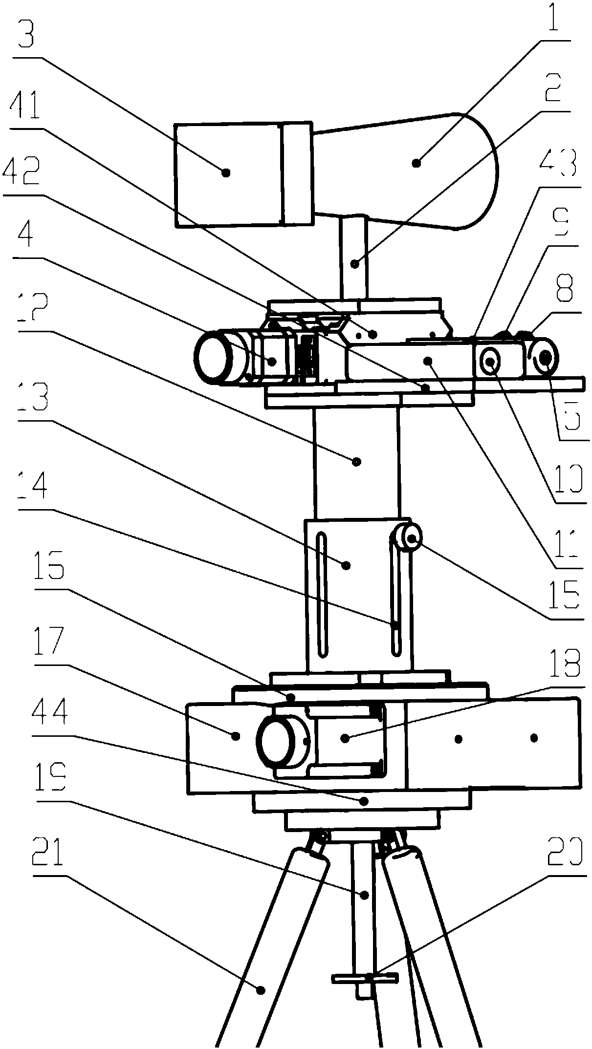 Binocular vision experimental cloud deck with freely adjustable baseline position