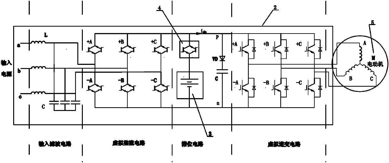 Indirect type matrix control system for electricity-oil hybrid energy conversion electric driving ship