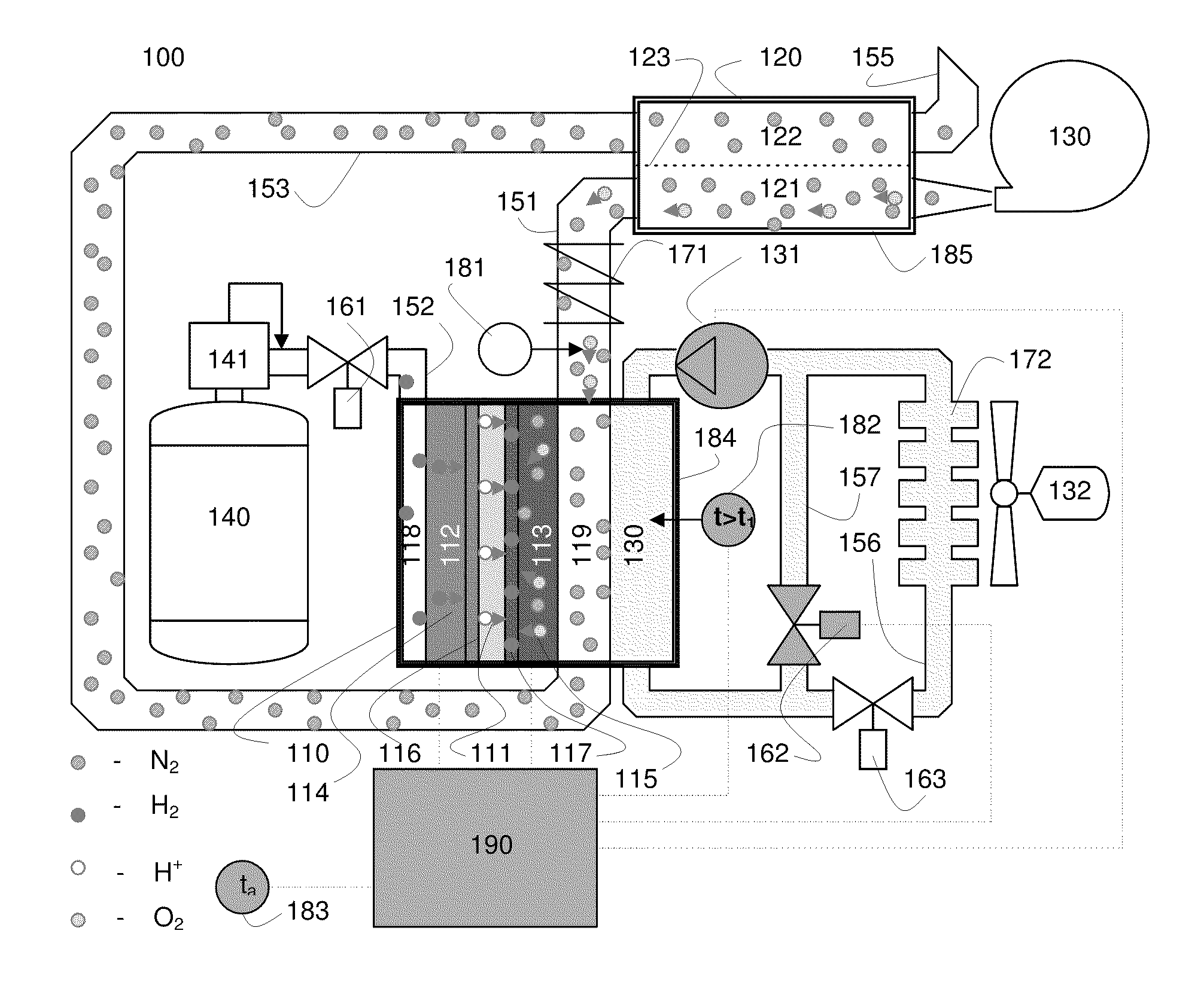 Method and apparatus for PEM fuel cell freezing protection