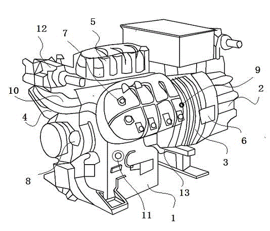 Semi-closed refrigerating compressor