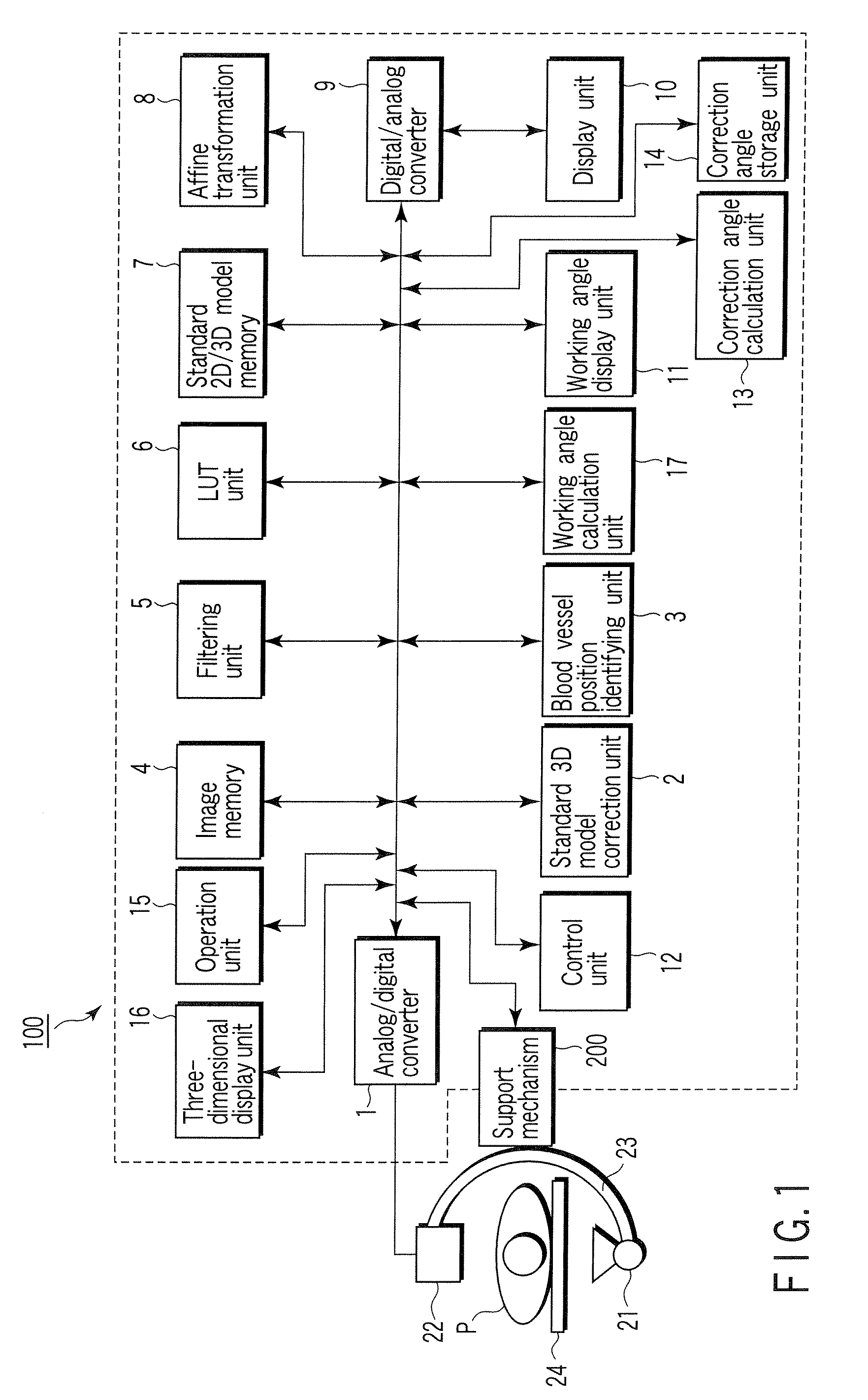 X-ray diagnostic apparatus, imaging angle determination device, program storage medium, and method