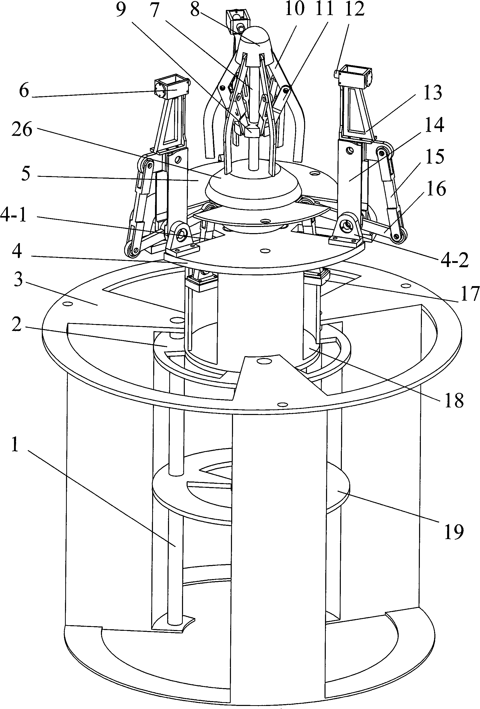 Under-actuated three-arm non-cooperative target docking capture apparatus