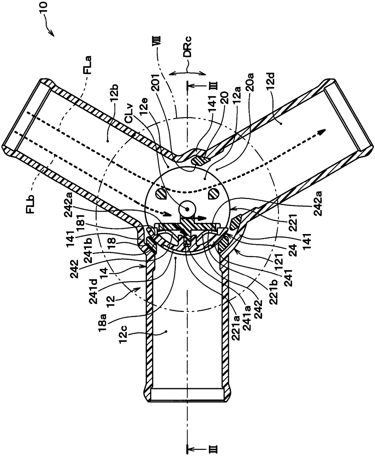 Flow path switching valve