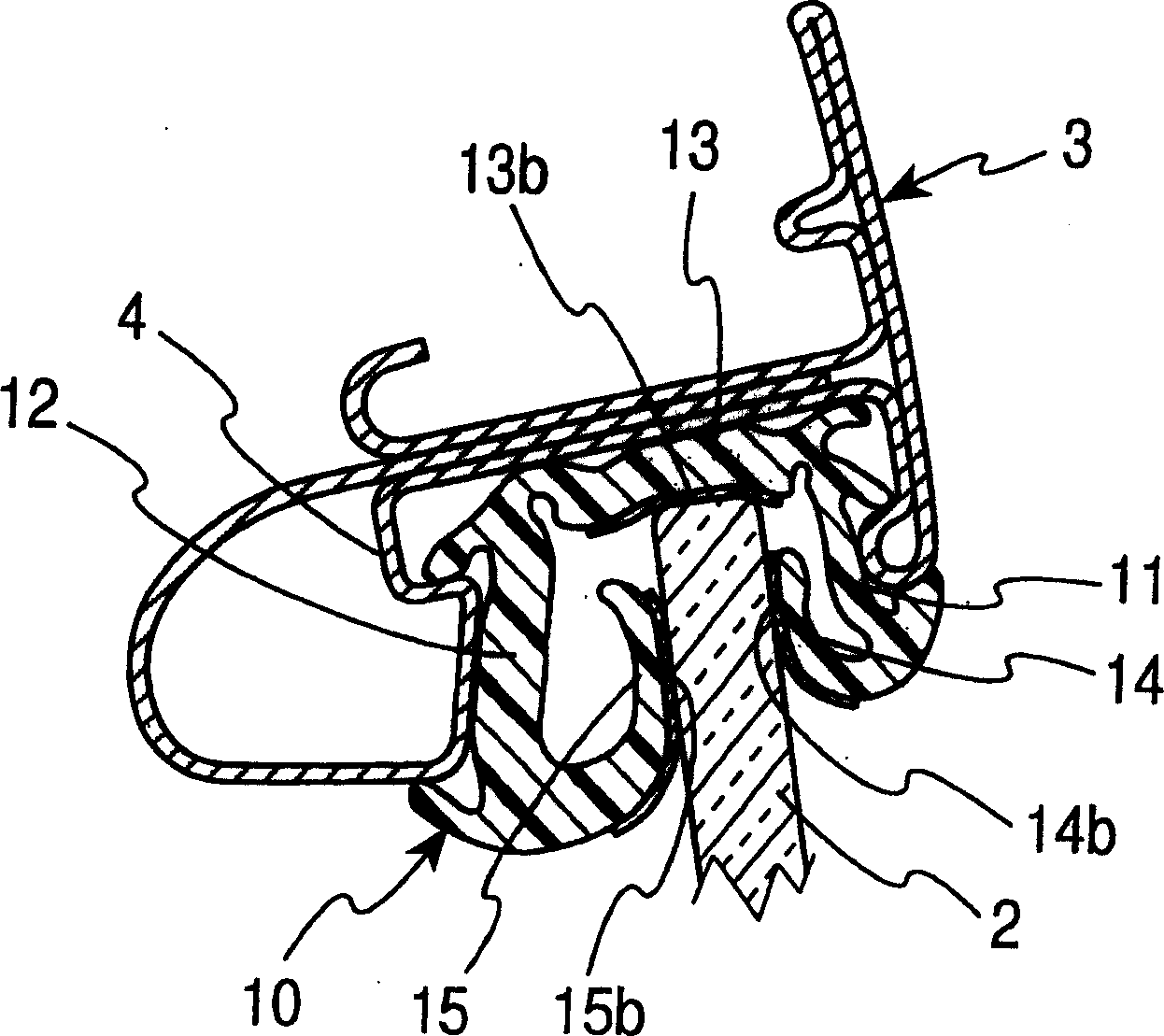 Weather strip for glass of automobile