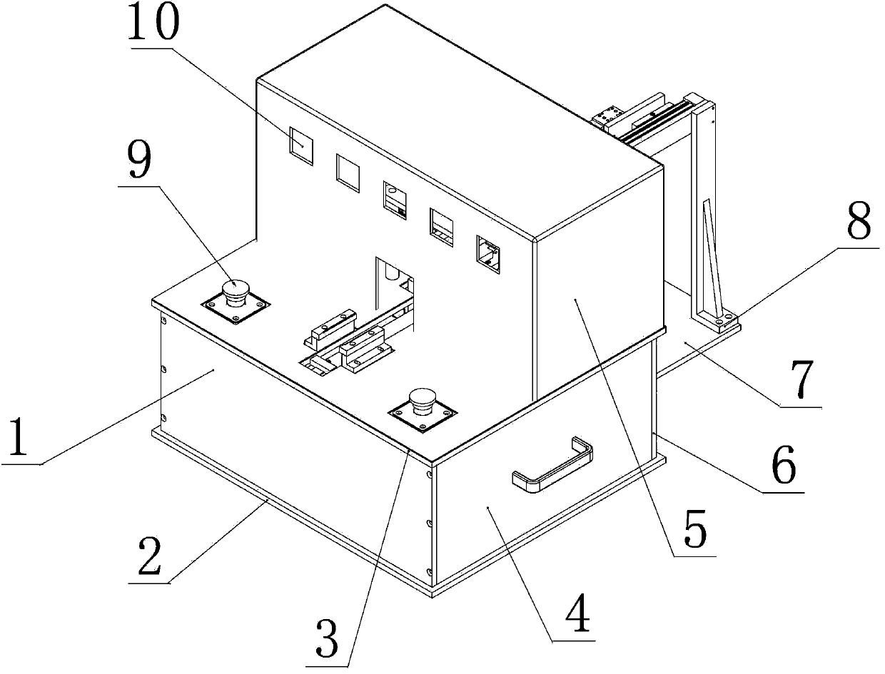 Full-automatic lithium ion polymer battery four-in-one device with bent side edges