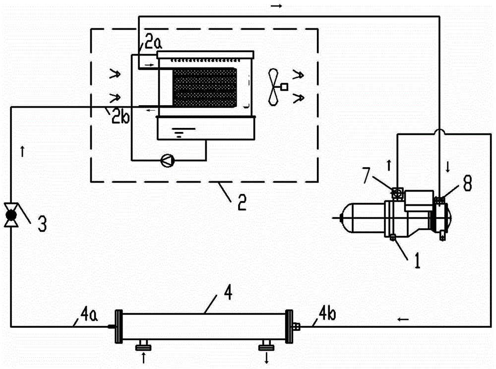 A water chiller with packing coupling coil evaporative condenser