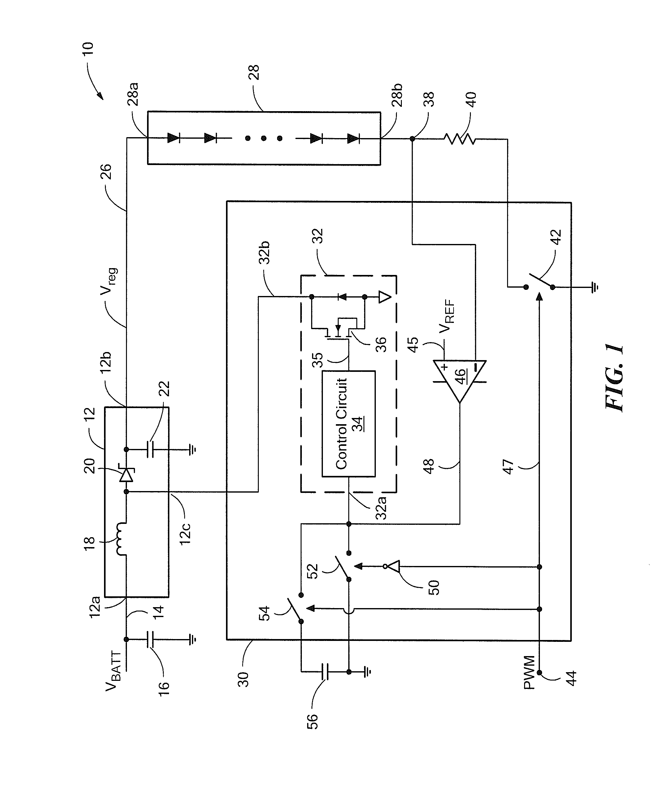 Electronic circuits and methods for driving a diode load