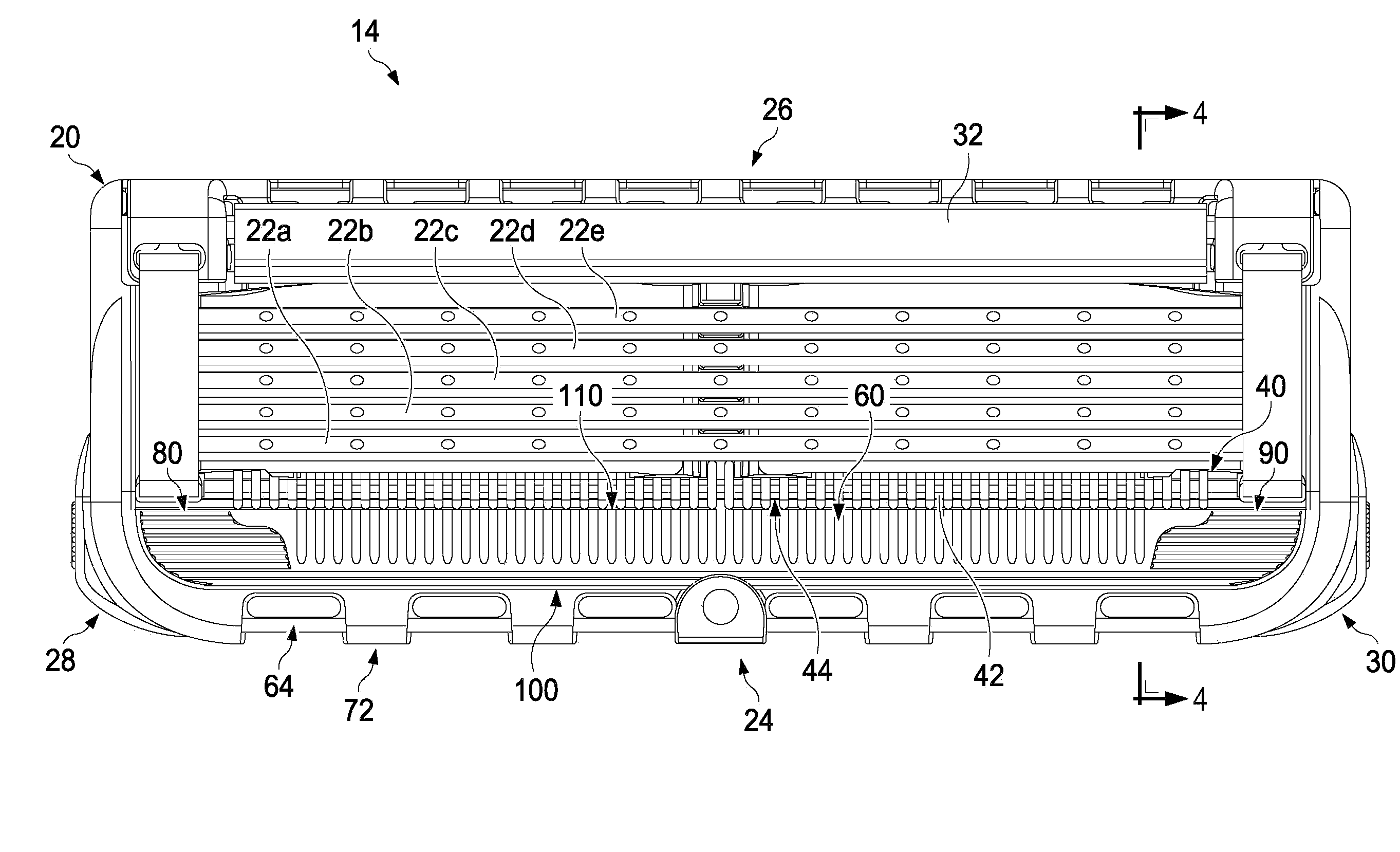 Shaving cartridges having a plurality of arrays