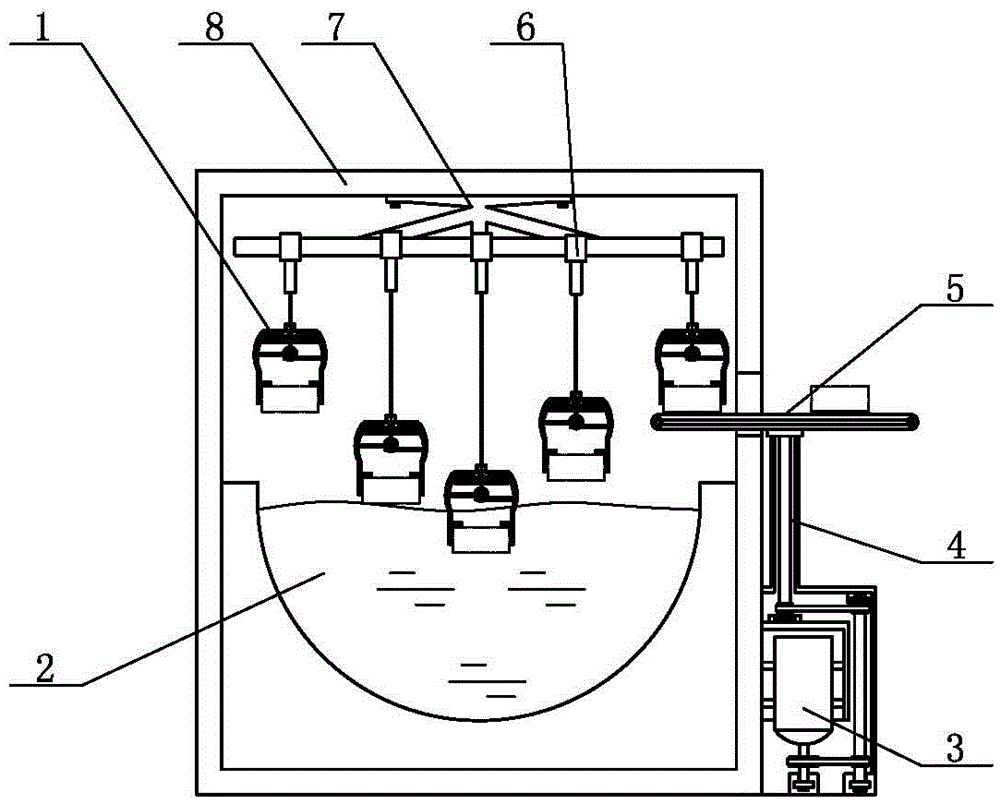 Dedicated quenching device of steel plate spring