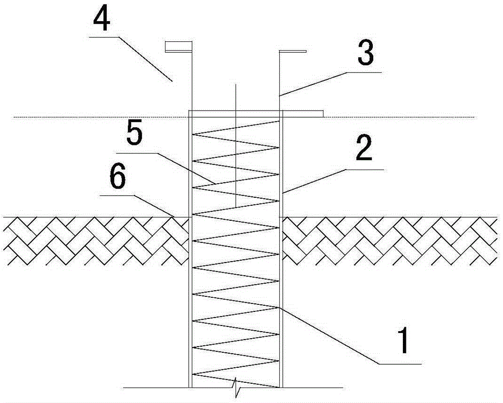 Integrative construction device and method for pile cap and pile body of pouring pile