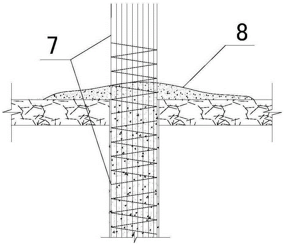 Integrative construction device and method for pile cap and pile body of pouring pile