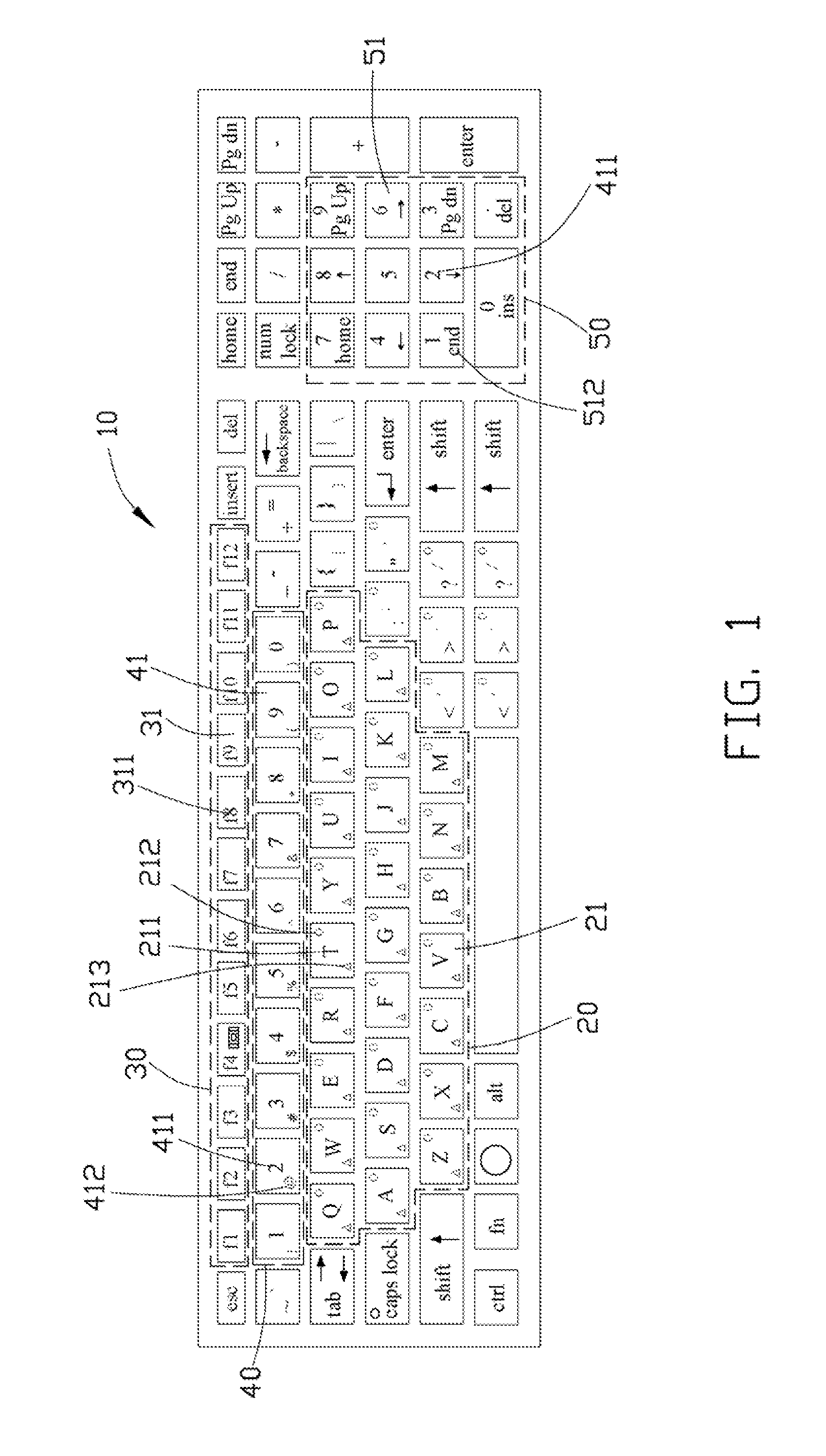 Keyboard with lighting apparatus and lighting method thereof