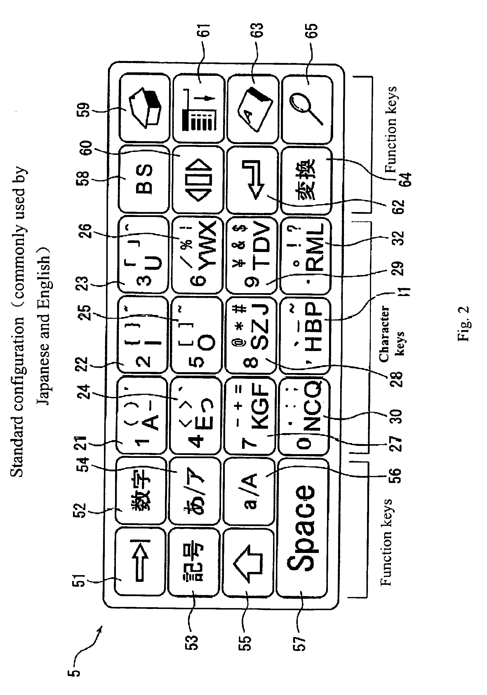 Touch-type key input apparatus