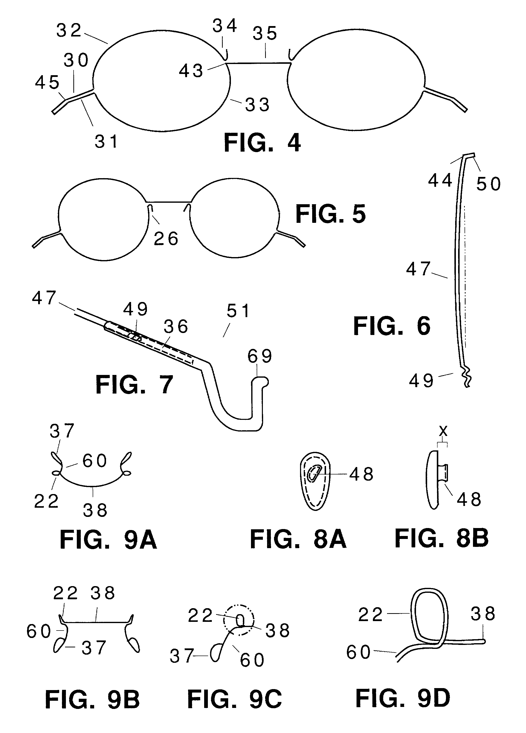 Mechanically-attached nosebridge element for eyewear frame